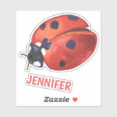 Carton de Ladybug - Sticker personnalisé pour enfa (Feuille)