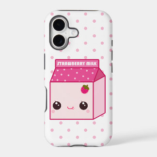 Carton de lait de fraise de Kawaii