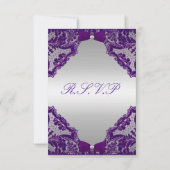 Carton de mariage violet et argent RSVP (Dos)