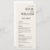 Carton de menu de mariage élégant (Devant / Derrière)