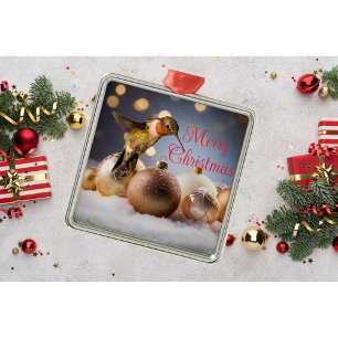 Carton de Noël de colibri ornement métallique