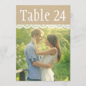 Carton de numéro de table avec Kraft rustique et d (Devant)