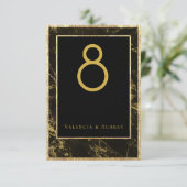 Carton de numéro de table de mariage en granit et (Debout devant)