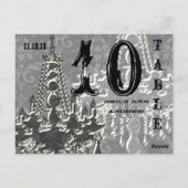 Carton de numéro de table Playbill Argent Lustre (Dos)
