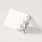 Carton de placement élégant 3D blanc floral bordea (Back)