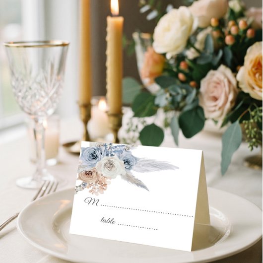 Carton de placement géométrique floral beige bleu 