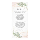 Carton de Programme de Mariage Green Leaves & Blus (Devant)