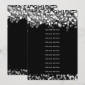 Carton de Programme de Mariage Lumières Argentées (Devant / Derrière)