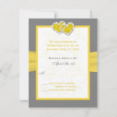 Carton de réponse à coeurs réunis jaune, gris et b (Dos)