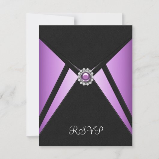 Carton de réponse à une invitation de fête violet  (Devant)