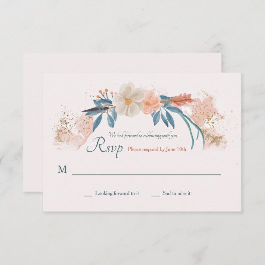 Carton de réponse Boho Frame (Devant / Derrière)