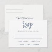 Carton de réponse | Calligraphie au pinceau - Bleu (Devant / Derrière)