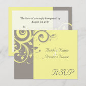 Carton de réponse correspondant au mariage en spir (Devant / Derrière)