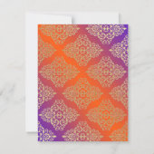 Carton de réponse Damask avec paillettes dorées FA (Dos)