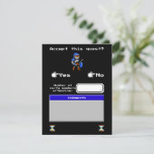 Carton de réponse de jeu vidéo rétro arcade (Debout devant)