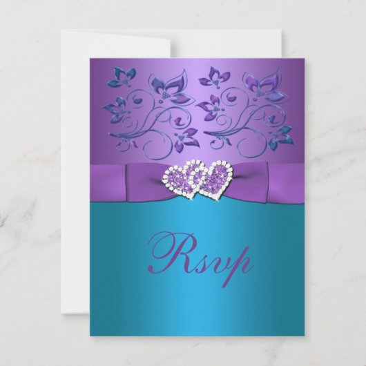 Carton de réponse de mariage à monogramme floral c (Devant)