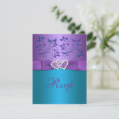 Carton de réponse de mariage à monogramme floral c (Debout devant)