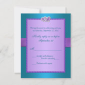 Carton de réponse de mariage à monogramme floral c (Dos)