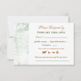 Carton de réponse de mariage aux feuilles de Monst