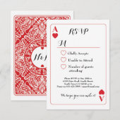 Carton de réponse de mariage Carte à jouer As de c (Devant / Derrière)