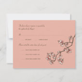 Carton de réponse de mariage chinois aux fleurs de (Devant)