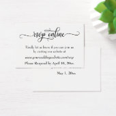 Carton de réponse de mariage en ligne Insert Black (Bureau)