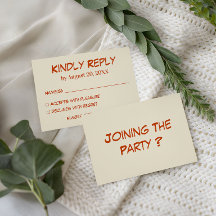 Carton de réponse de mariage en typographie manusc