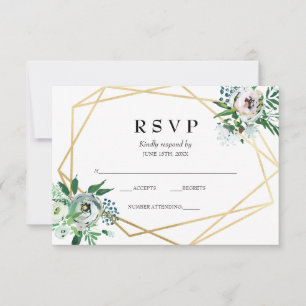 Carton de réponse de mariage géométrique floral bo