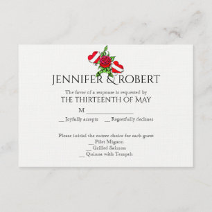 Carton de réponse de mariage Rockabilly Hearts et 