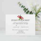 Carton de réponse de mariage Rockabilly Hearts et (Debout devant)