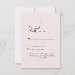 Carton de réponse de mariage Simple Light Blush