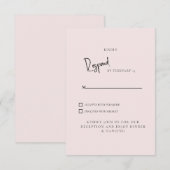 Carton de réponse de mariage Simple Light Blush (Devant / Derrière)