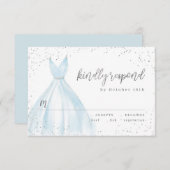 Carton de réponse élégant robe argentée bleue pour (Devant / Derrière)