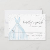 Carton de réponse élégant robe argentée pailletée (Devant)