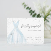 Carton de réponse élégant robe argentée pailletée (Debout devant)