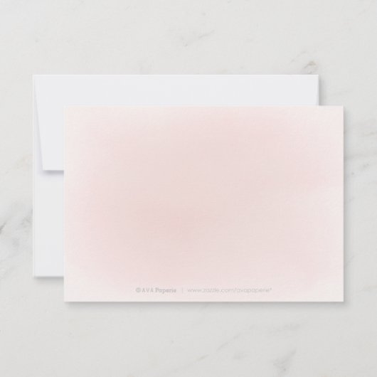 Carton de réponse élégant robe rose or rose pour q (Dos)