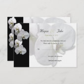 Carton de réponse Fleur d'Orchidée Blanche (Devant / Derrière)