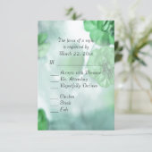 Carton de réponse floral vert avec choix d'entrée (Debout devant)