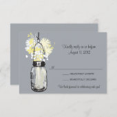 Carton de réponse Mason Jar & Fleurs des champs (Devant / Derrière)