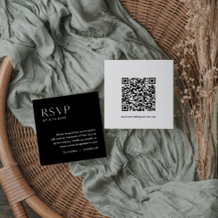 Carton de réponse minimaliste NOIR, encart Code QR