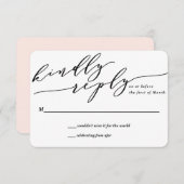 Carton de réponse pour invitation de mariage à mot (Devant / Derrière)