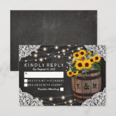 Carton de réponse pour invitation de mariage au vi (Devant / Derrière)