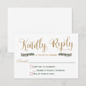 Carton de réponse pour invitation de mariage de No (Devant / Derrière)