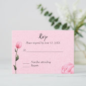 Carton de réponse pour invitation de mariage flora (Debout devant)
