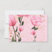 Carton de réponse pour invitation de mariage flora (Dos)