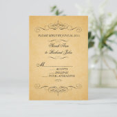 Carton de réponse pour invitation de mariage vinta (Debout devant)