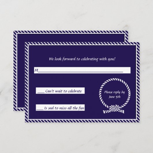 Carton de réponse pour le mariage (Devant / Derrière)