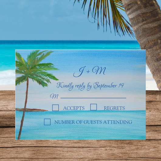 Carton de réponse pour les 50 ans de mariage Ocean