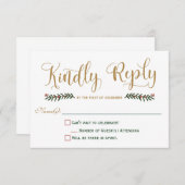 Carton de réponse pour mariage de Noël de vacances (Devant / Derrière)