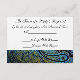 Carton de réponse pour mariage indien avec motif p